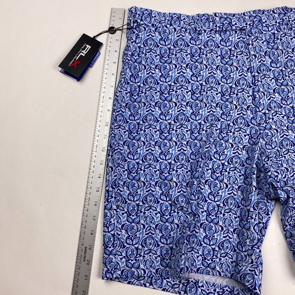 NEW RLX Ralph Lauren Golf Shorts Mens 38 Water Repellent Stretch Fish Print Blue - Picture 13 of 15